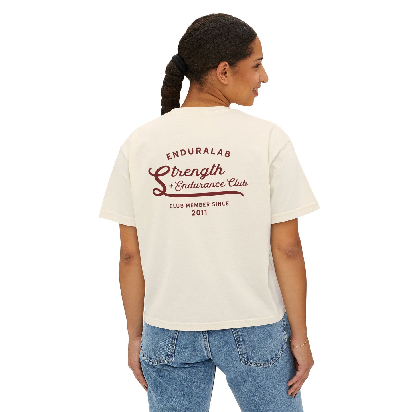 enduraLAB Strength + Endurance Club Women’s Boxy Tee (Comfort Colors 3023CL | Member Edition)